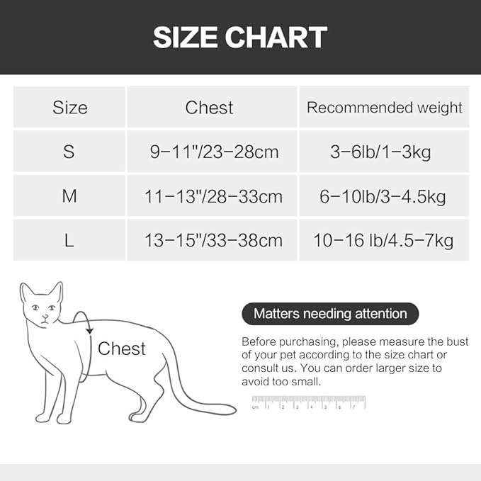 HEYWEAN Cat Harness and Leash - Ultra Light Escape Proof Kitten Collar Cat Walking Jacket with Running Cushioning Soft and Comfortable Suitable for Puppies Rabbits