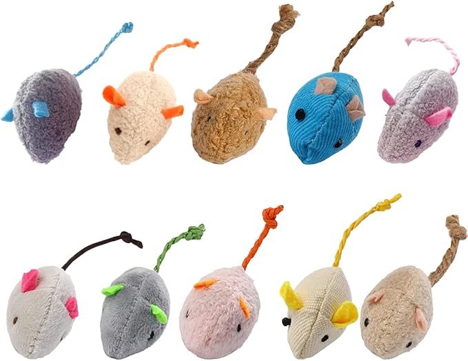 ISMARTEN Catnip Toy, Cats Mouse Plush Cat Toys, Cat Mice & Animals Toys for Indoor Cats and Kittens, Cat Chew Toy for Exercise for Pet Cat Kitten Kitty (6 Packs)