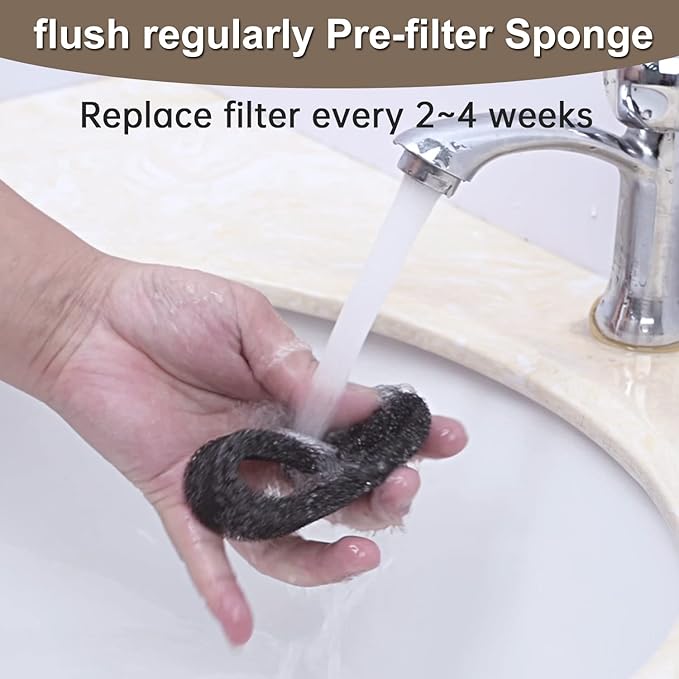 Cat Water Fountain Filter, Multiple Filtration Pet Water Fountain Replacement Filter,4 or 8 Packs of Cotton Activated Carbon Cat Fountain Filter(Sponge 8 Pack)