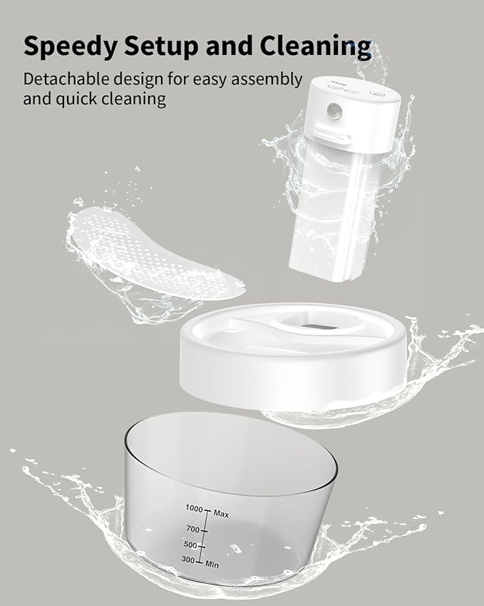 Portable Cat Water Fountain - Rechargeable Pet Fountain, Odorless and Easy to Clean Cat Water Dispenser, 34oz Capacity, Ideal for Cats and Dogs