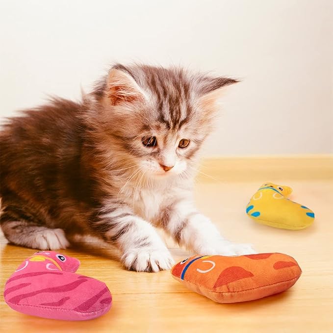 Catnip Toys for Indoor Cats, Natural Catnip Cat Toys Kitten Toys - 8 PCS Fish Cat Toys Set for Boredom