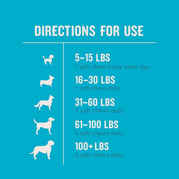 VetIQ Glucosamine Hip & Joint Supplement for Dogs, 60 Soft Chews, Dog Joint Support Supplement with MSM and Krill, Dog Health Supplies Large & Small Breed, Chicken Flavored Chewables