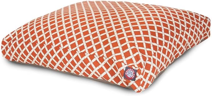Burnt Orange Bamboo Large Rectangle Indoor Outdoor Pet Dog Bed With Removable Washable Cover By Majestic Pet Products