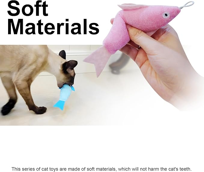 Catnip Matatabi Toys for Cats & Kittens,Cat Toys for Indoor Cats,Cat Kicker Toy(Fish*2)