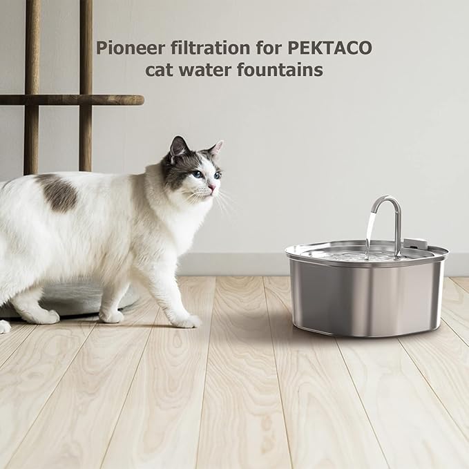 Cat Water Fountain Replacement Filters & Pre-Filter Sponges for 3.2L/108oz Automatic Pet Fountain, Dog Water Dispenser – 6 Pack Filters & 6 Pre-Filter Sponges