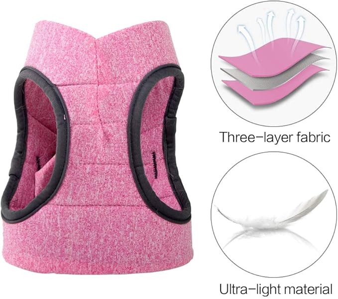 Heywean Cat Harness and Leash - Ultra Light Escape Proof Kitten Collar Cat Walking Jacket with Running Cushioning Soft and Comfortable Suitable for Puppies Rabbits (S, Pink)