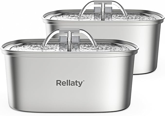 Cat Water Fountain Stainless Steel 2 Pack