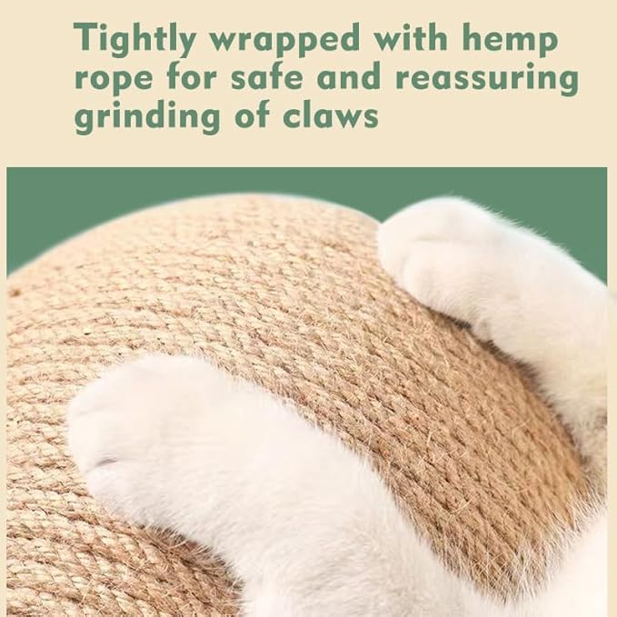 Cat Scratching Ball,Cat Ball for Interactive Enrichment and Play, Cat Scratching BallHeavy Duty Hemp Rope Toy,Cat Tree Replacement (Ball Brid)