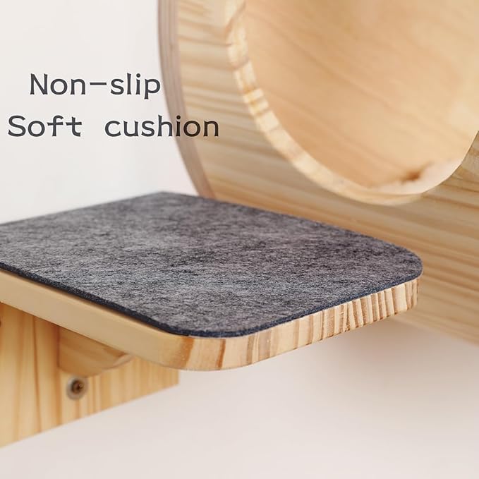 Wall-Mounted Cat Bed Furniture Round Space Capsule Acrylic Cat Perch Steps Cat Wooden Shelf Cat Lover Gift Cat Tree Tower-Classic Style-2