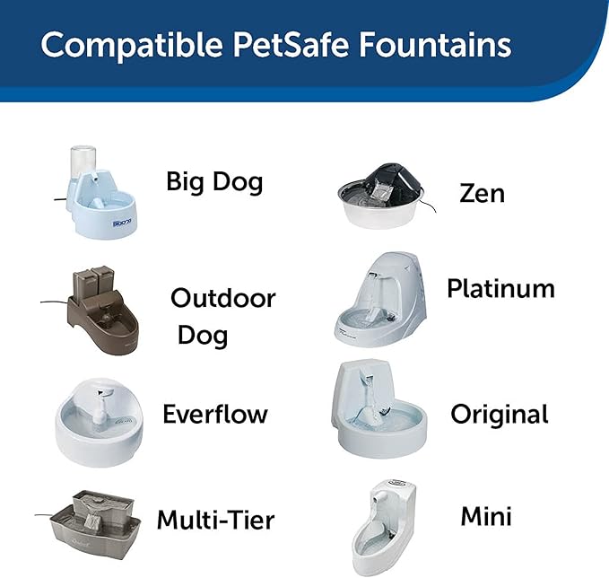 PetSafe Drinkwell Premium Pet Fountain Replacement Carbon Filters,Cat Water Fountain Filters, Contains 50% More Carbon (Pack of 12)
