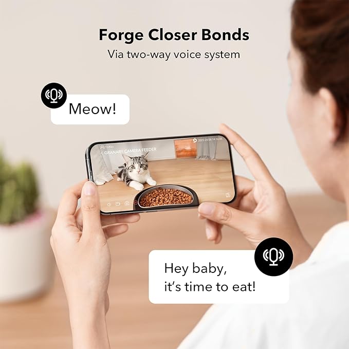 PETLIBRO Automatic Cat Feeder with Camera, 1080P HD Video with Night Vision, 5G WiFi Pet Feeder with 2-Way Audio, Low Food & Blockage Sensor, Motion & Sound Alerts for Cat & Dog Single Tray