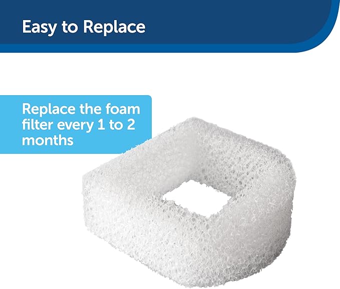 PetSafe Drinkwell Replacement Foam Filters - Compatible with PetSafe Ceramic and Stainless Steel Pet Fountains for Water Dispensers, 2 Pack (PAC00-13711)