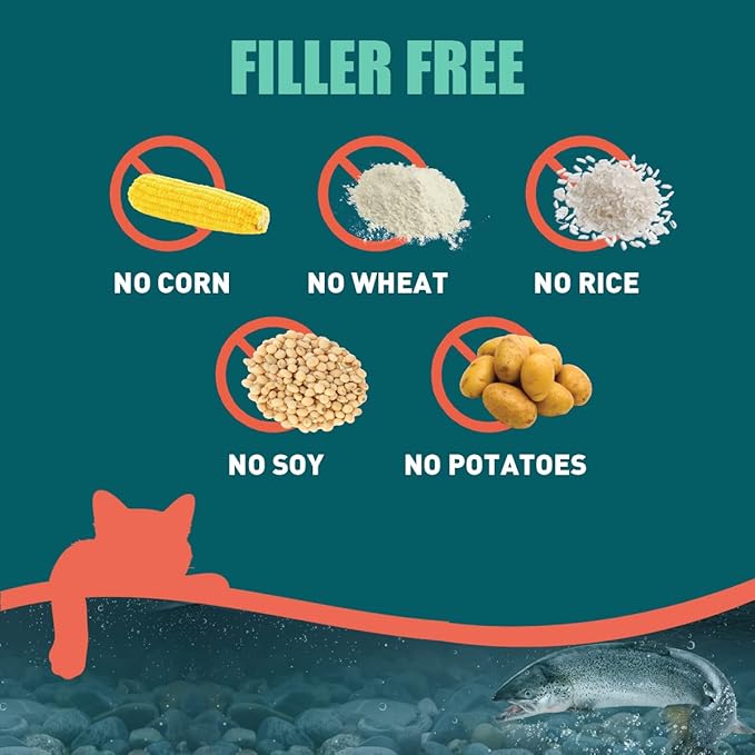 SUPER3+ All-Salmon Freeze-Dried Raw Dry Cat Food, Fortified with Omega Fish Oil, High-Protein, Grain-Free, Allergy & Digestive Support, All-Natural, for Kittens & Adults (3 lbs)