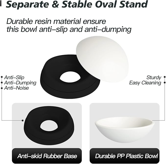 Cat Bowls Elevated Cat Food Bowl Adjustable Cat Dish Anti-Slip and Anti-Noise Raised Cat Bowl Protecting Pet’s Spine Thickened Plastic Bowl Suitable for Indoor Cats, 17 Oz