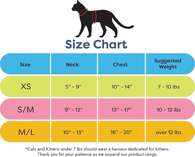 CAT SCHOOL Cat Harness and Leash Set for Outdoor Walks, Training, and Travel - Secure, Soft, Comfortable Cat Vest Harness with 10' Long Cat Leash - Easy to Use with Step-by-Step Instructions