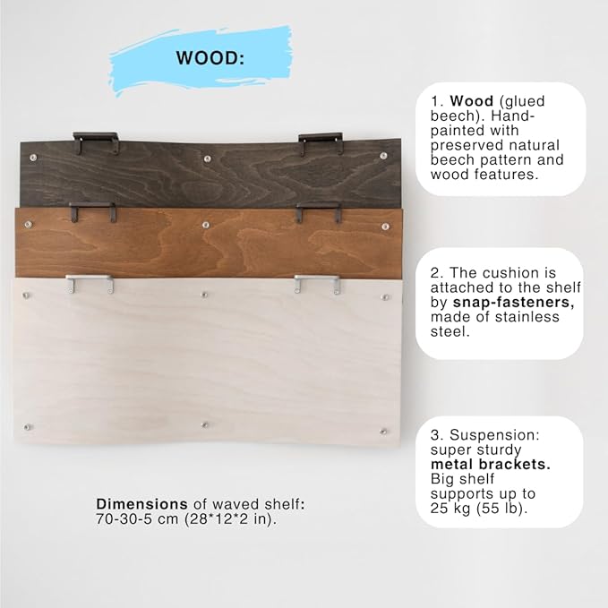Kitsune Garden Cat Wall Shelves, Floating Cat Shelves, Cat Wall Furniture, Wall Mounted Cat Bed, Cat Wall Shelf, Cat Perch, Cat Bedding, Modern Cat Furniture, Cat Wall, Cat Waved Shelf Grey
