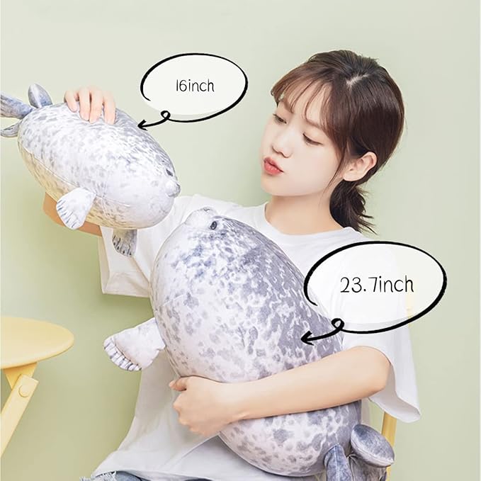 16 inch Cute Seal Plush Pillow: Soft Stuffed Animal Toy,Chubby Blob Seal Plushie for Boys Girls, Room Decor Hugging Pillow for Bed and Sofa Chair, Kids Gifts for Birthday,Valentine,Christmas