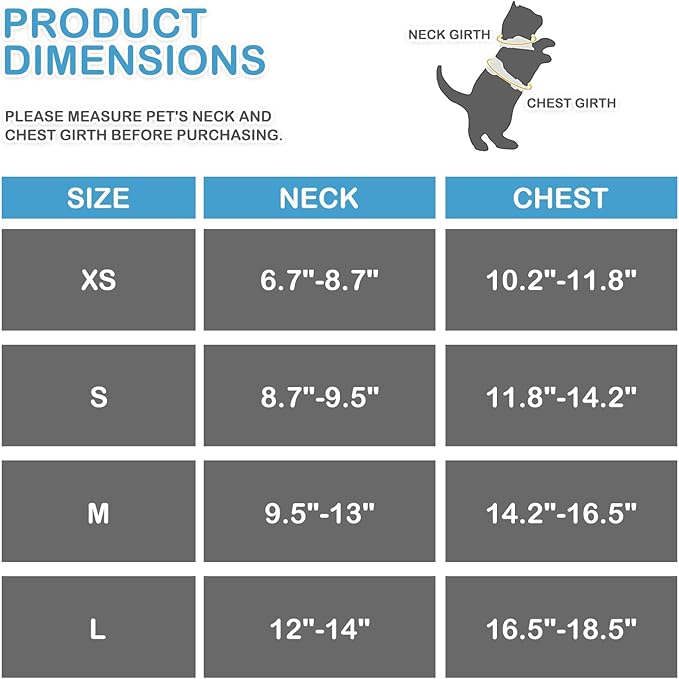 MoNiBloom Soft Cat Harness for Walking Escape Proof and Travel, Kitten Adjustable Breathable Vest Harness - Sky Blue, M