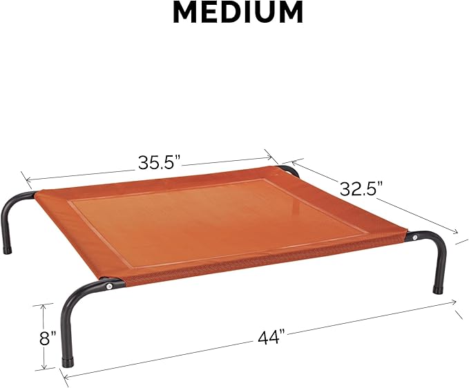 FurHaven Elevated Pet Cots - Cooling & Breathable Nylon Mesh Hammock for Dogs/Easy-to-Assemble / / Durable and Reinforced/Perfect for Rest & Relaxation Outdoors - Terracotta Red, Medium