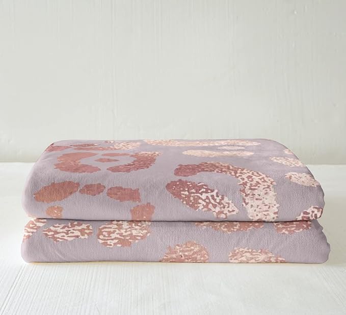 Cheetah Print Sherpa Blanket, Rose Gold Leopard Sequin Throw, Baby Size Safari Animal Fleece for Camping Travel, Ultra Soft Cozy Durable Plush Pink
