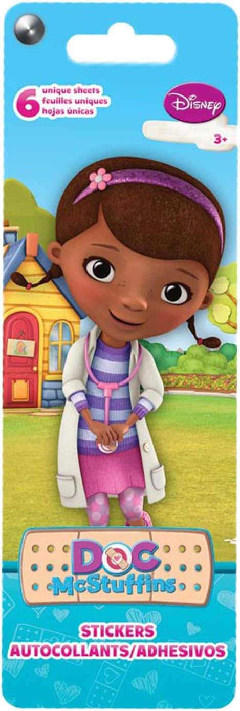 Doc McStuffins Mini Figures 5 Pack - Toy Bundle with 5 Doc McStuffins Cupcake Topper Figurines Including Lambie, Stuffy, and More Plus Stickers | Doc McStuffins Party Supplies