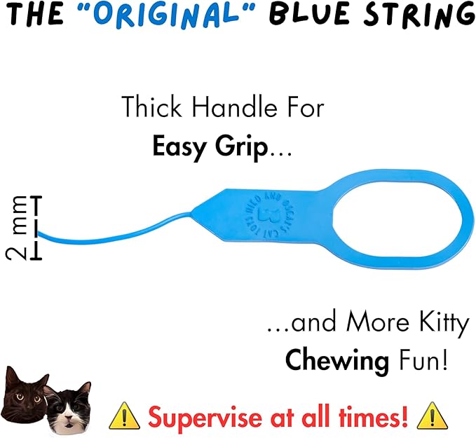 Niko and Oscar's Cat Toys | The Blue String | Cat String Toy | (1-Pack, Original, Blue)