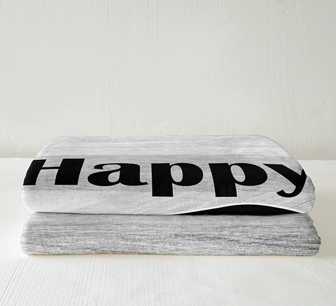 Erosebridal Rustic Farmhouse Style Throw Blanket for Bed, Couch, Camper - Kids Boys Girls Happy Camping Sherpa Blanket 40x50 Retro Arrows Black and White Bedroom Decor, Soft