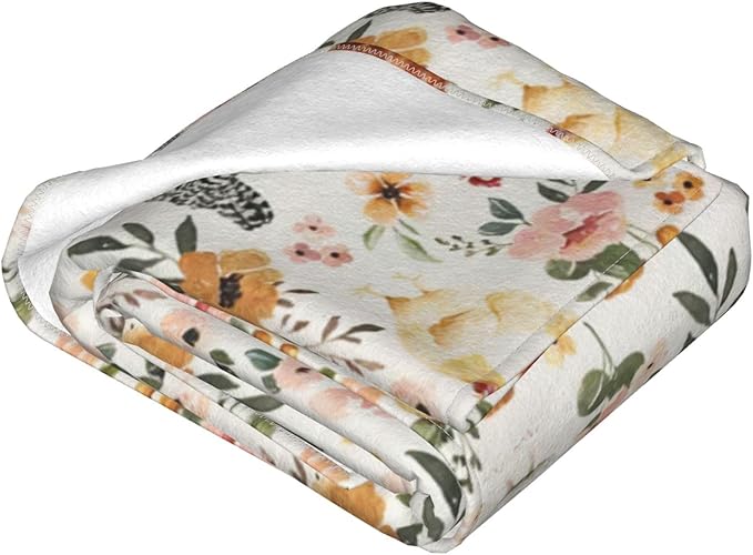 Chicken Floral Blanket Rooster Hen Printed Decor Throw Blanket Warm Soft Plush Lightweight Fleece Flannel Winter Blanket Farm Gifts for Girls Women Farmer Lover Boys Baby Kids Couch Bedding 50"X60"