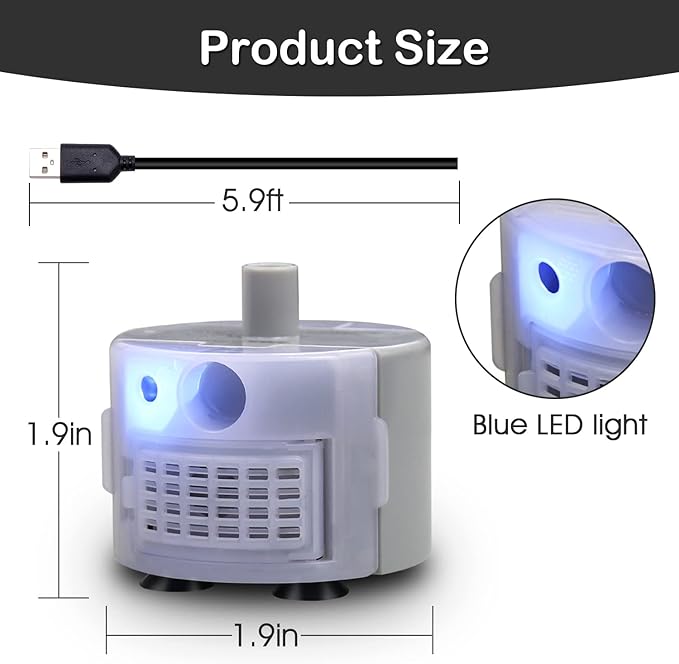 SMA-800 Submersible Motor, Cat Fountain Pump Replacement for Stainless Steel Pet Water Dispenser