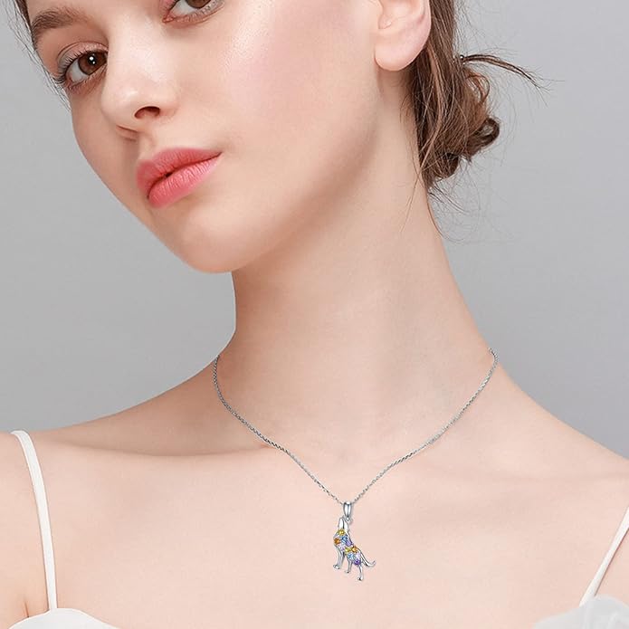 Highland Cow/Unicorn/Turtle/Moon Fairy/Axolotl/Owl/Mermaid/Cat/Cat and Girl/Frog/Wolf Necklace 925 Sterling Silver Animal Necklace Animal Jewelry Gifts for Women