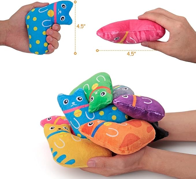 Catnip Toys for Indoor Cats, Natural Catnip Cat Toys Kitten Toys - 8 PCS Fish Cat Toys Set for Boredom