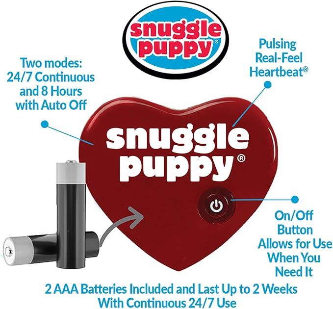 Original Snuggle Kitty Heartbeat Stuffed Cat Toy by Snuggle Puppy. Pet Anxiety Relief and Calming Aid for All Breed Sizes in Gray & White