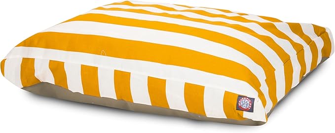 Majestic Pet Rectangle Large Dog Bed Washable – Non Slip Comfy Pet Bed – Dog Crate Bed with Removable Washable Cover – Dog Kennel Bed for Sleeping - Dog Bed Large Breed 44x36x5 Inch – Yellow