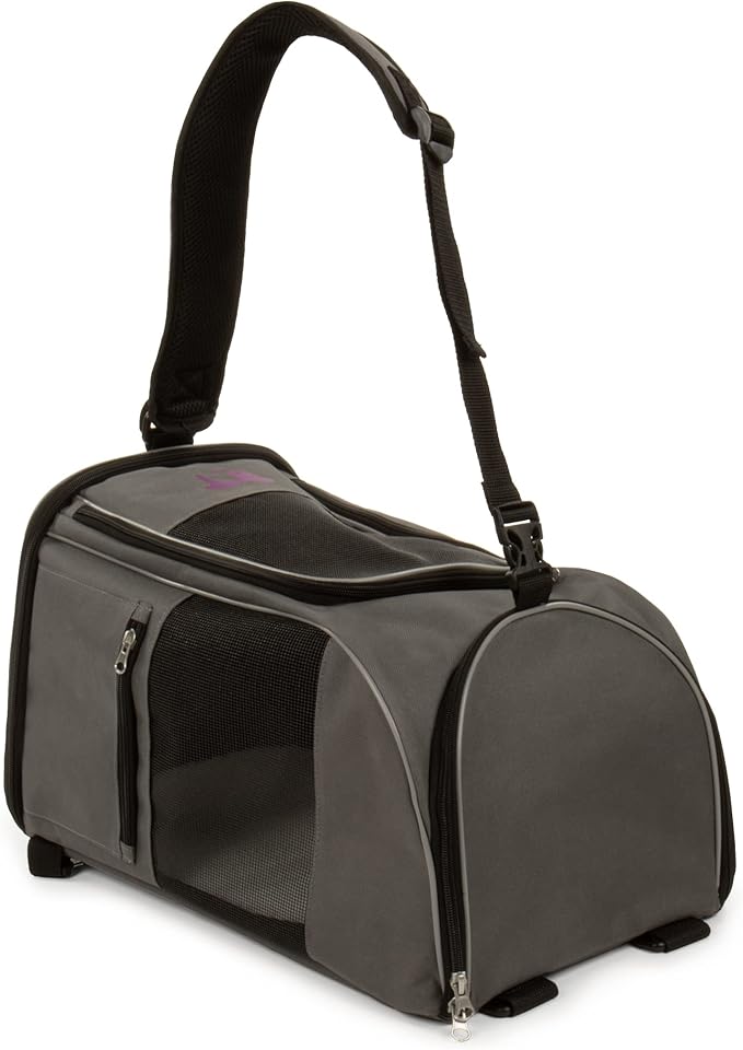TrustyPup 2-in-1 Pet Backpack Travel Carrier, Airline Approved & Guaranteed On Board - Gray, Medium