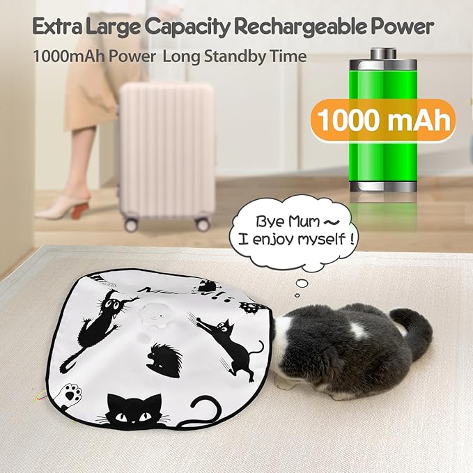 ORSDA Cat Toys, 4 in 1 Interactive Cat Toys for Indoor Cats, Automatic Cat Toy Kitten Toys, Rechargeable Electric Toy for Cat Home Alone Self Play for Bored Indoor Adult Cats Stimulating Teasing Kitty