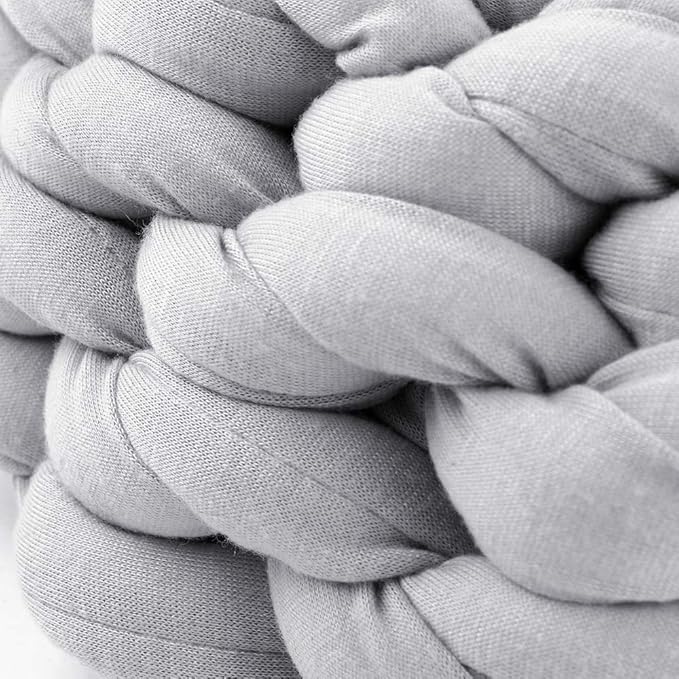 Lucky Monet Cat Basket Bed Cotton Knitted Round Pet Beds for Cats Cute Boho Cat Pet Bed Warm Woven Cat Nest for Puppy Kitten Cats Dogs (15.7", Light Gray)