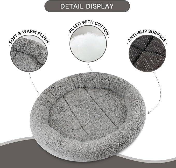 PETLESO Cat Bed for Indoor Cats, Round Cat Bed for Curl Sleep Basic Pet Mat Wahable Bed for Small Puppy Cats Rabbit, Small