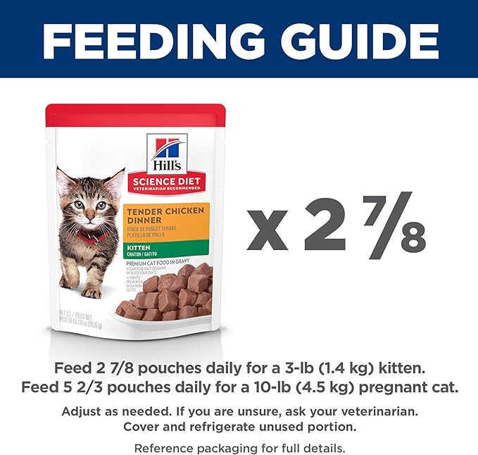 Hill's Science Diet Kitten, Kitten Premium Nutrition, Wet Cat Food, Chicken Stew, 2.8 oz Pouch, Case of 24