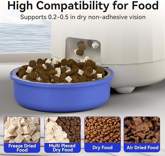 Smart Automatic Cat feeders(2.4G WiFi) and External Camera(2.4/5G WiFi), WiFi Pet Feeder with APP, 1080P HD Video with Enhanced IR Night Vision,Blue-Tooth Link Assist Function&Cloud Storage