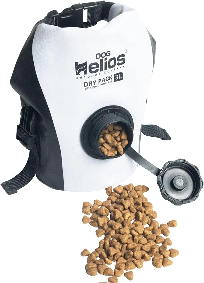 DOG HELIOS Grazer' Waterproof Outdoor Travel Dry Food Dispenser Bag, 3L, Yellow
