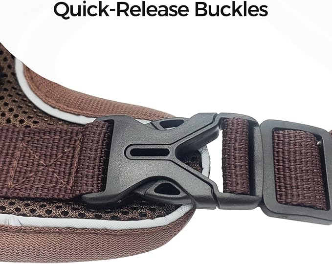 Cat Harness and Leash Set Escape Proof Tactical Large Kitten Harness Emotional Support Cat Vest, Brown, L