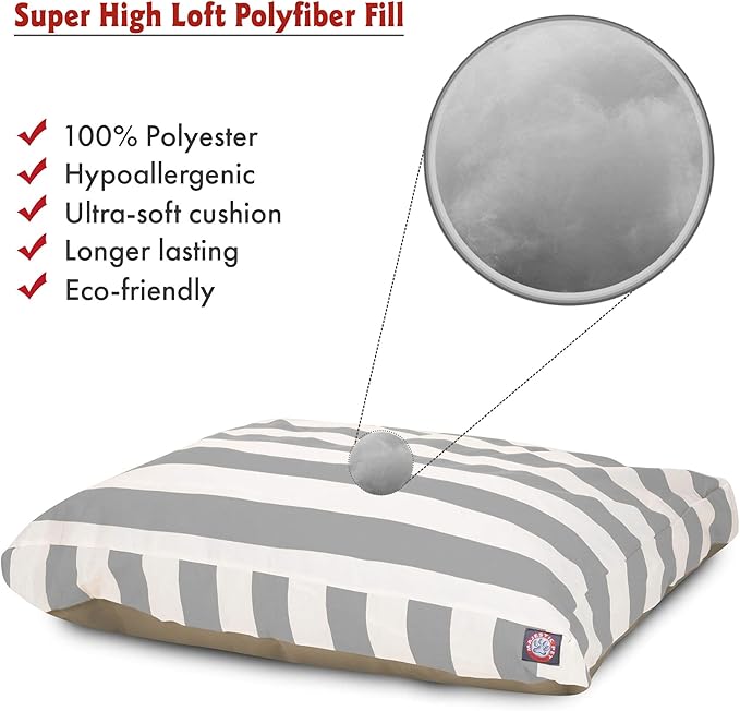 Majestic Pet Rectangle Large Dog Bed Washable – Non Slip Comfy Pet Bed – Dog crate Bed with Removable Washable Cover – Dog Kennel Bed for Sleeping - Dog bed X-Large Breed 50x42x5 Inch – Gray