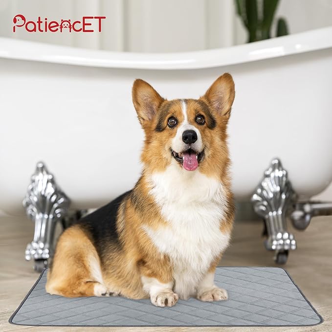 PatiencET Washable Pee Pads for Dogs 18'' x 24" Reusable Pee Pads for Dogs 2 Pack Puppy Pads Potty Pee Pads with Waterproof Bottom for Pet Training, Whelping and Incontinence