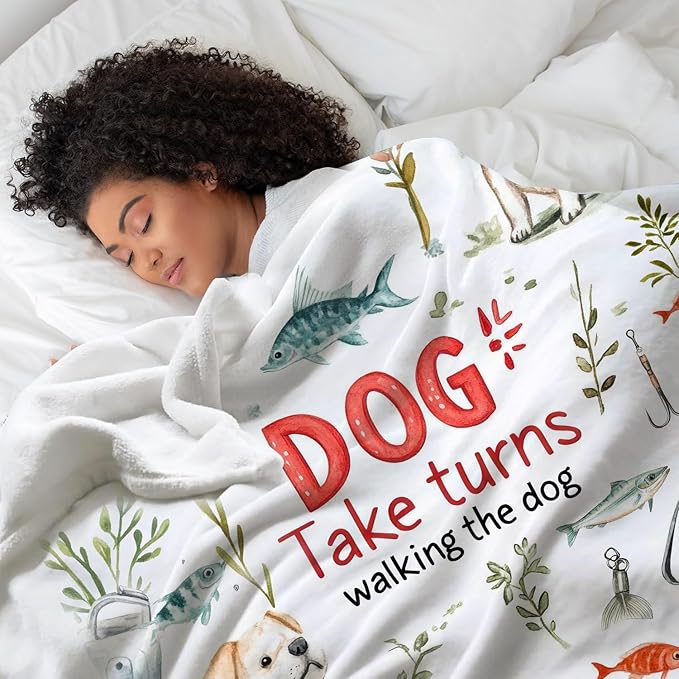 Tupmnbry Dog Throw Blanket Cute Dog Animal Pattern Blanket Super Soft Flannel Fleece Blankets Lightweight Fluffy Plush Bed Blanket for Bedding Sofa and Travel 60"X80"