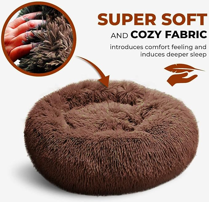 Whiskers & Friends Cat Bed, Cat Beds for Indoor Cats Washable, Small Dog Bed Calming Pet Bed, Cat Beds & Furniture, Large Cat Bed, Kitty Kitten Bed