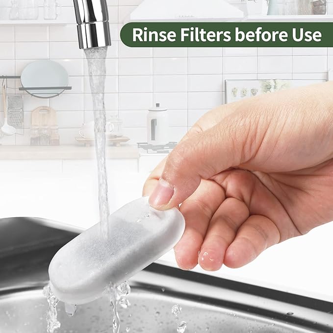 16 Pcs-8 Pack Cat Fountain Filters with 8 Sponges, Pet Replacement Filters for Stainless Steel 108oz/3L, 67oz/2L Pet Fountain