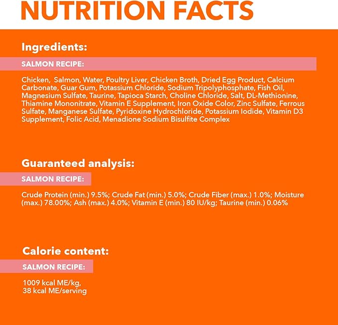 IAMS Perfect Portions Healthy Adult Grain Free Wet Cat Food Paté, Salmon Recipe, 2.6 oz. Easy Peel Twin-Pack Trays (24 Count, 48 Servings)
