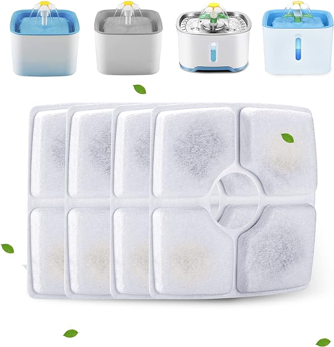 Pack Cat Water Fountain Filters, Cirfifth Cat Fountain Filter Replacement, for Square Cat Water Fountain Inside (4 Pack)