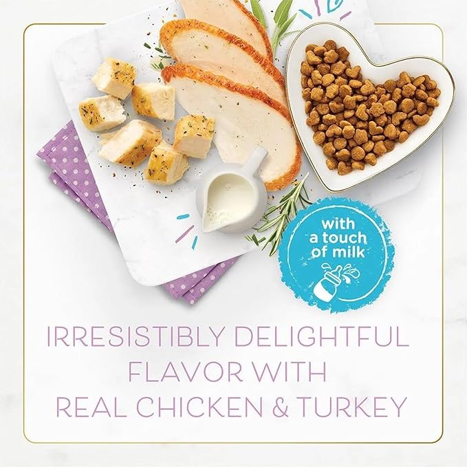 Kitten Bundle: 1 Bag (3 lbs) of Dry Kitten Food with Savory Chicken & Turkey, 1 cat Toy kit with 3 Mouse Toys, and 1 Booklet About pet Nutrition