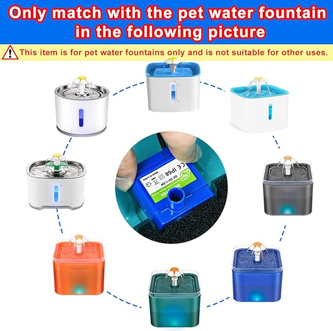 Cat Water Fountain Pump, Pet Water Fountain Pump Compatible Motor, for Cat Drinking Fountain Cat Water Dispenser Replacement (Pump)